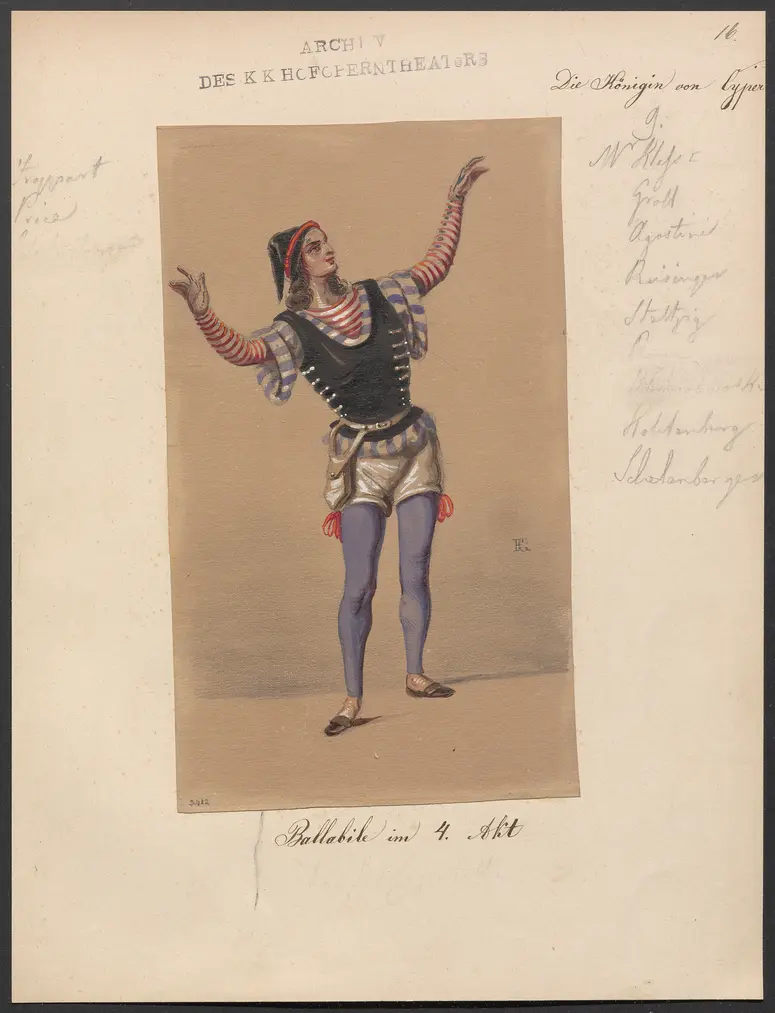 Die Königin von Cypern, Originaltitel: La reine de Chypre, Titel der Serie: Figurinen des k.k. Hofoperntheaters