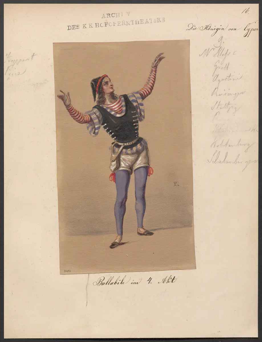 Die Königin von Cypern, Originaltitel: La reine de Chypre, Titel der Serie: Figurinen des k.k. Hofoperntheaters
