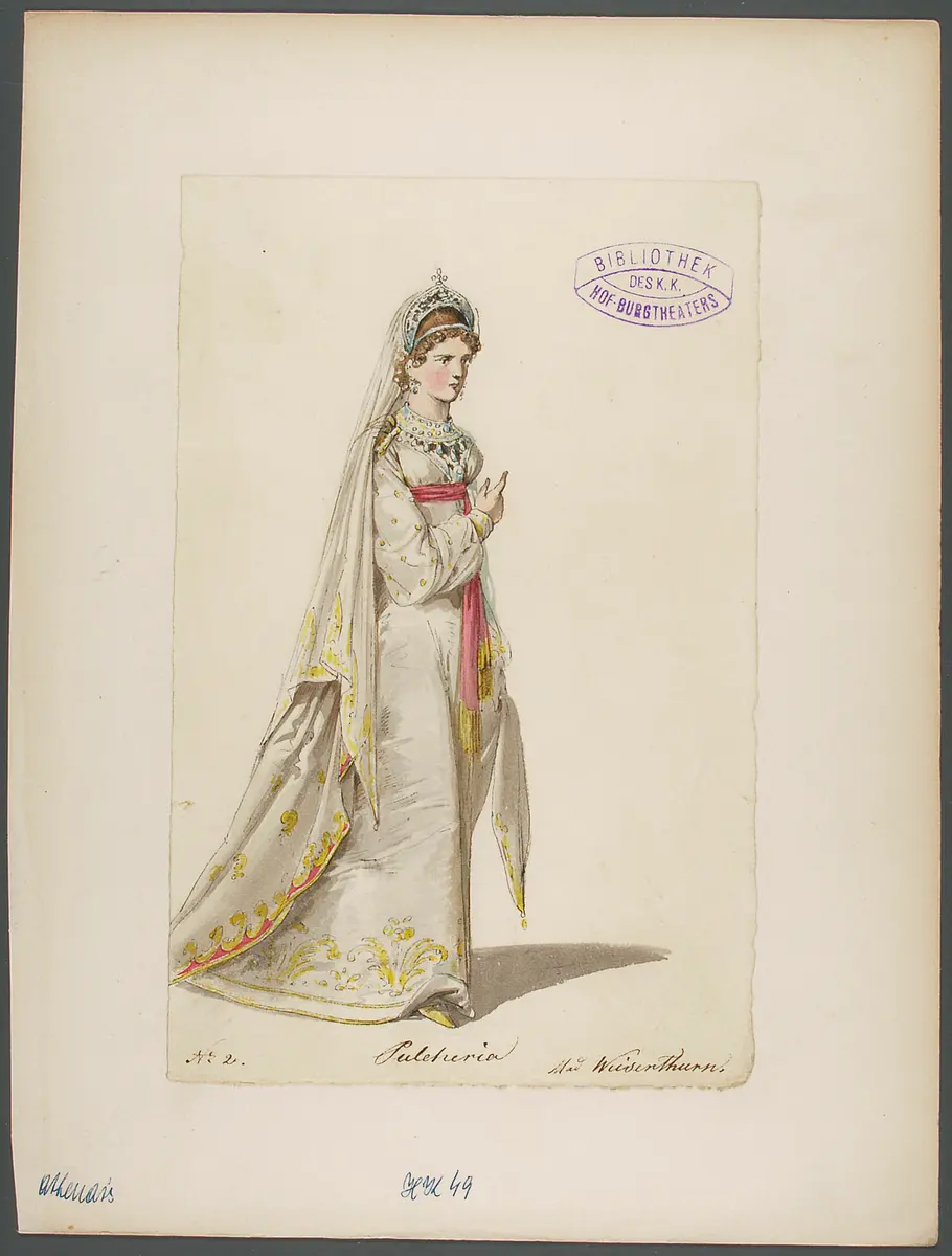 Athenais, Titel der Serie: Figurinen des k.k. Hof-Burgtheaters