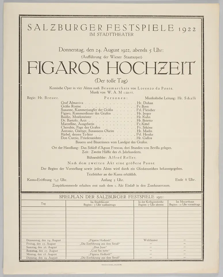 Die Hochzeit des Figaro, Titel in Vorlageform: Figaros Hochzeit <Der tolle Tag>