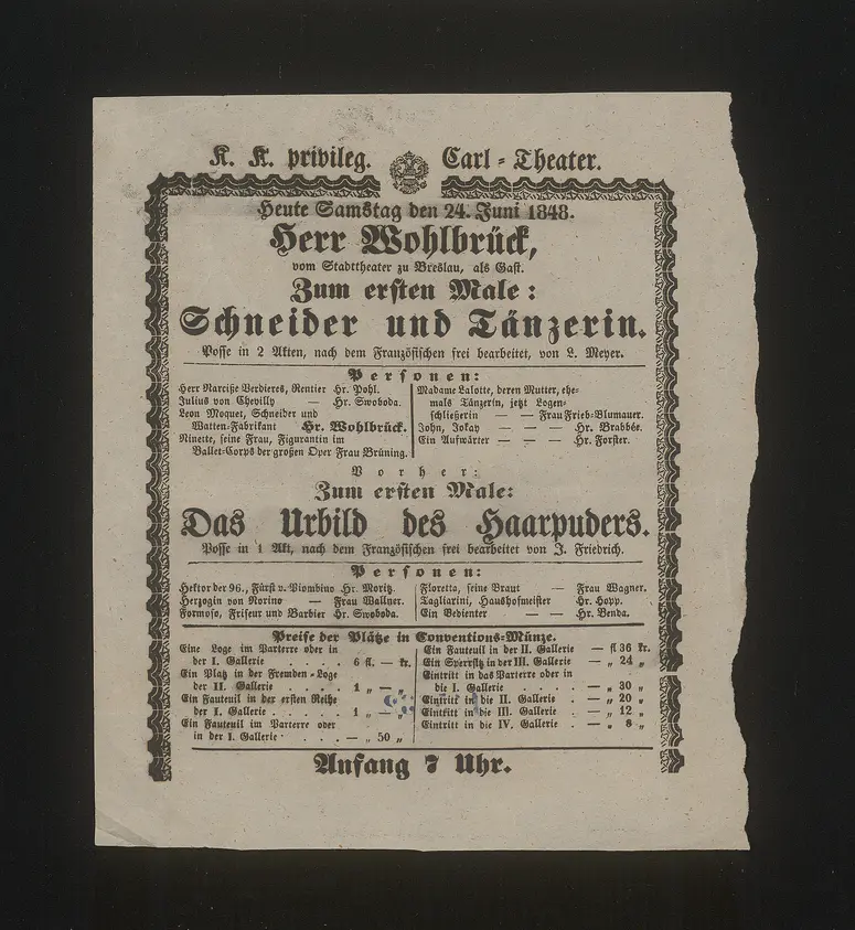 Schneider und Tänzerin, Das Urbild des Haarpuders