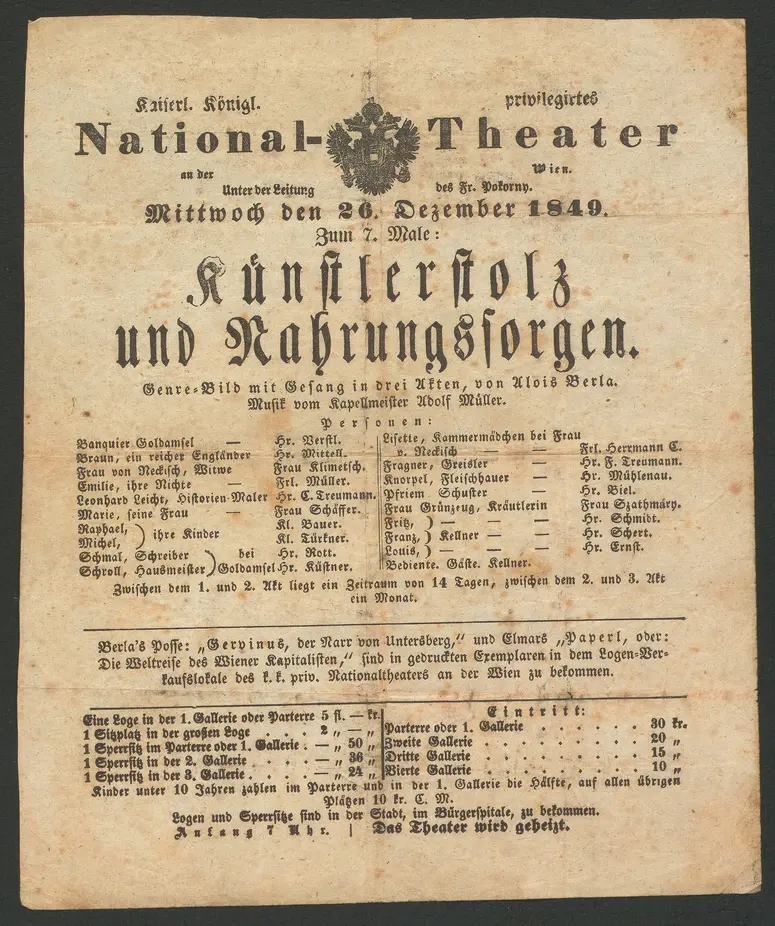 Künstlerstolz und Nahrungssorgen