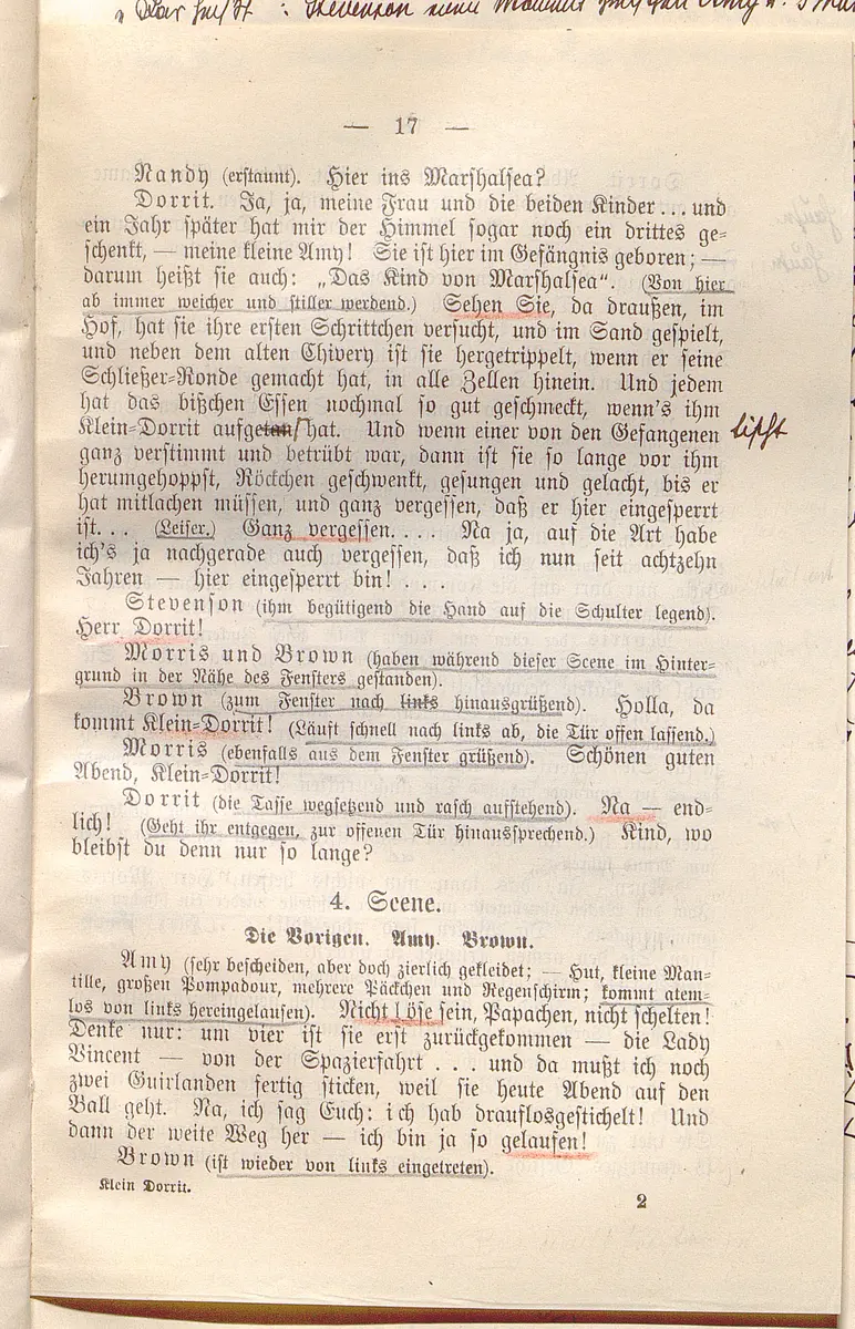 Klein Dorrit. Lustspiel in drei Akten