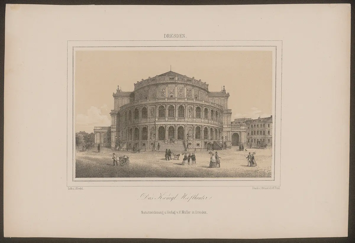 Dresden, Hoftheater (1. Semperoper), Alternativtitel: Dresden, Semperoper, Titel in Vorlageform: Das Königl. Hoftheater