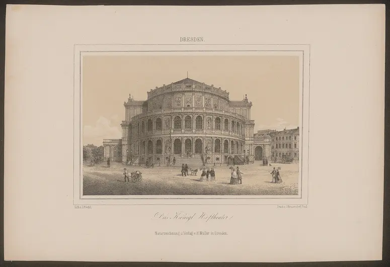 Dresden, Hoftheater (1. Semperoper), Alternativtitel: Dresden, Semperoper, Titel in Vorlageform: Das Königl. Hoftheater