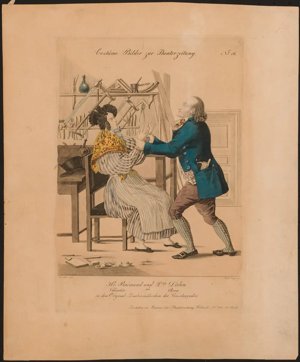 Der Verschwender, Titel der Serie: Costume-Bild, Name der Zeitschrift: Wiener Theaterzeitung