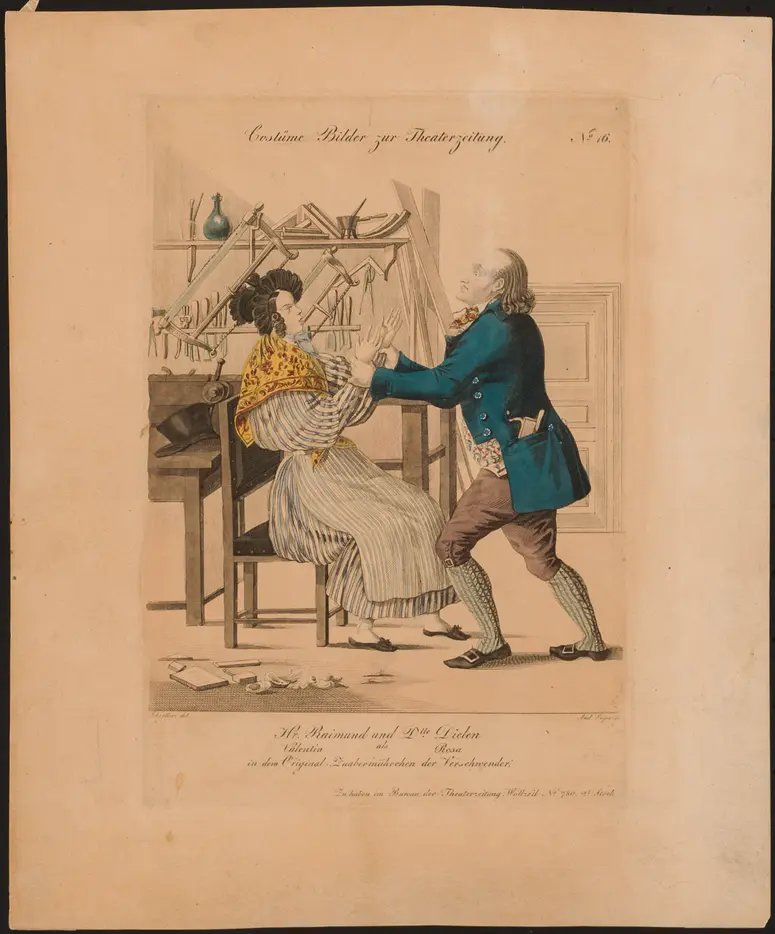 Der Verschwender, Titel der Serie: Costume-Bild, Name der Zeitschrift: Wiener Theaterzeitung