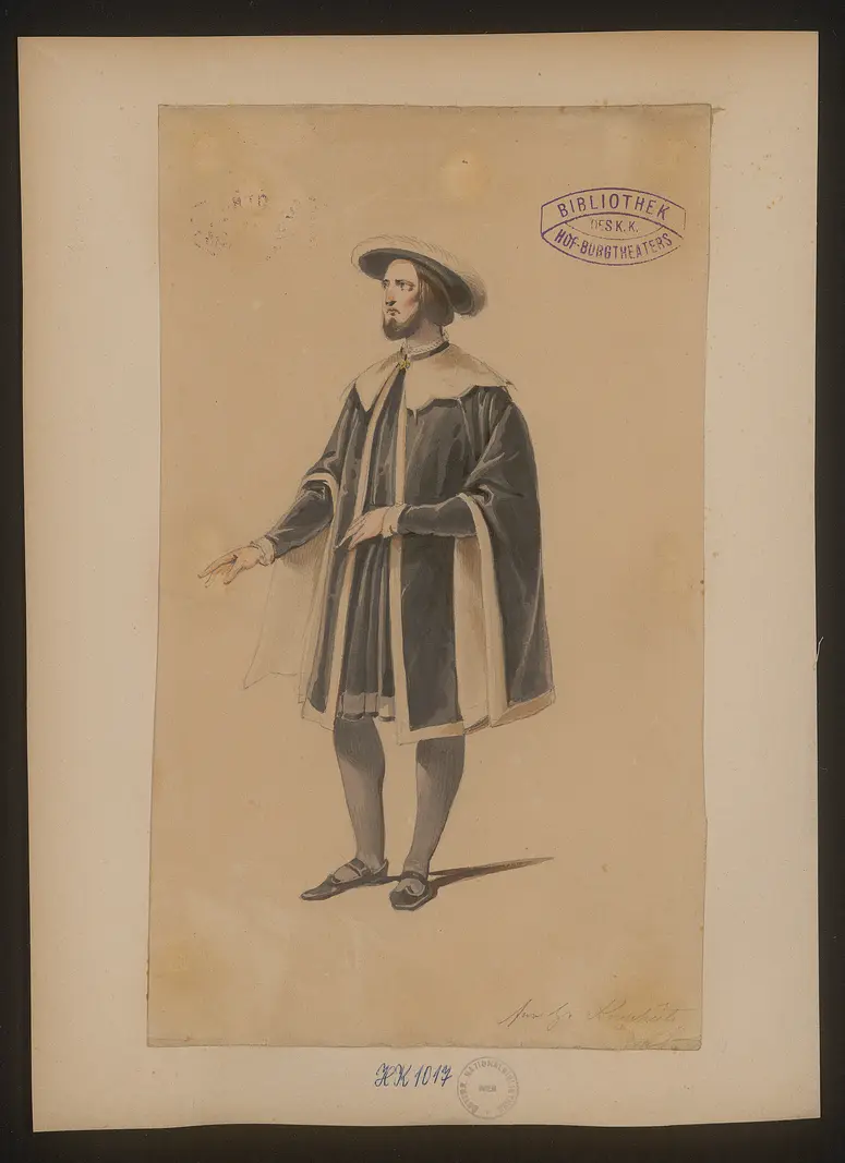 Sampiero, Titel der Serie: Figurinen des k.k. Hof-Burgtheaters