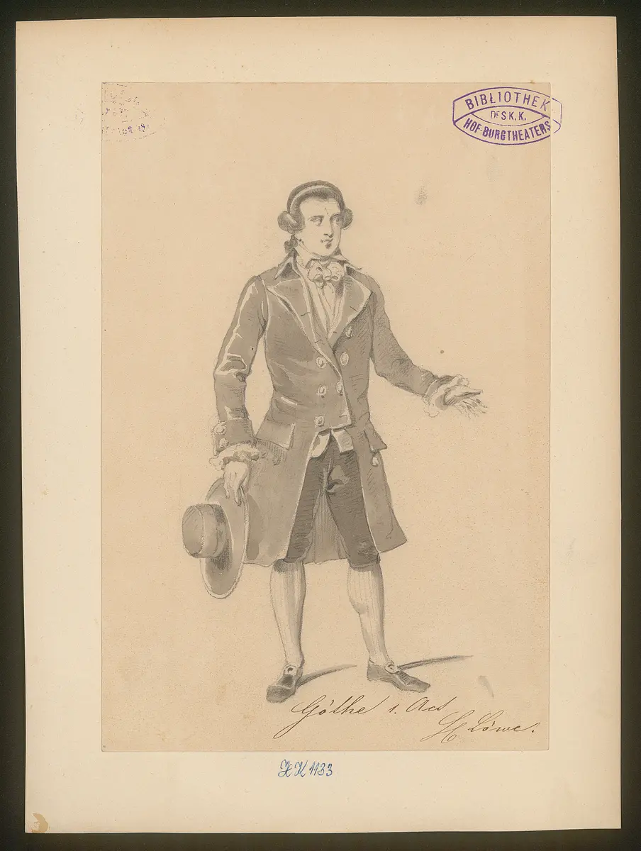 Fürst und Dichter, Titel der Serie: Figurinen des k.k. Hof-Burgtheaters