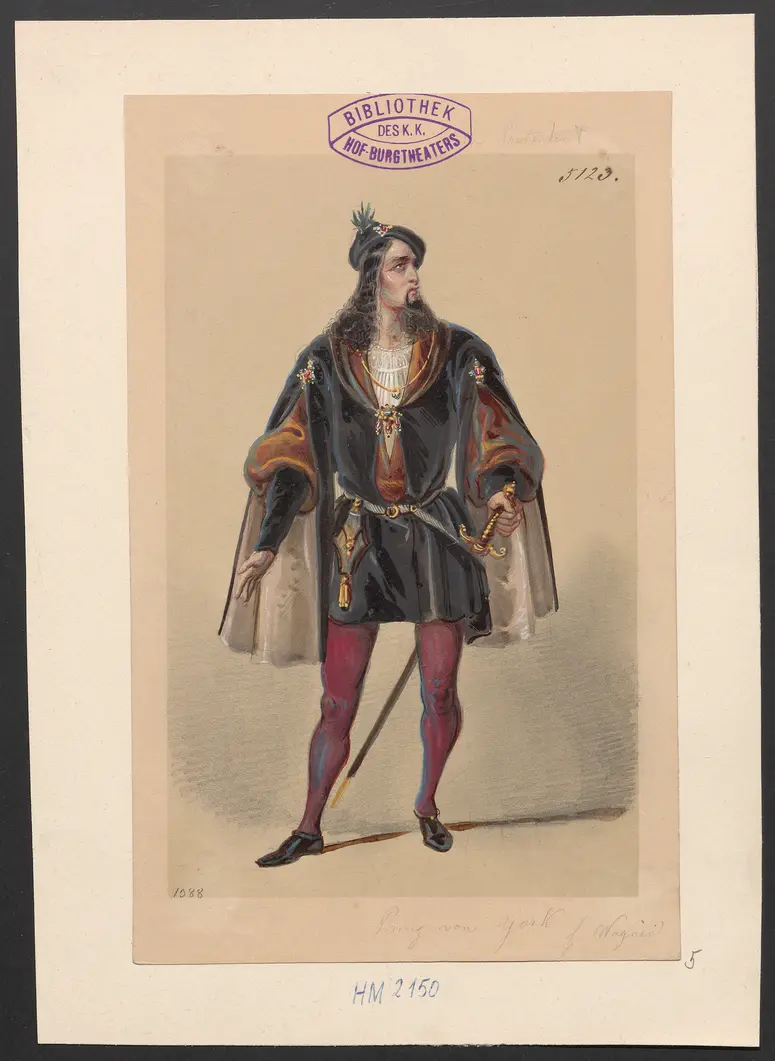 Der Prätendent von York, Titel der Serie: Figurinen des k.k. Hof-Burgtheaters