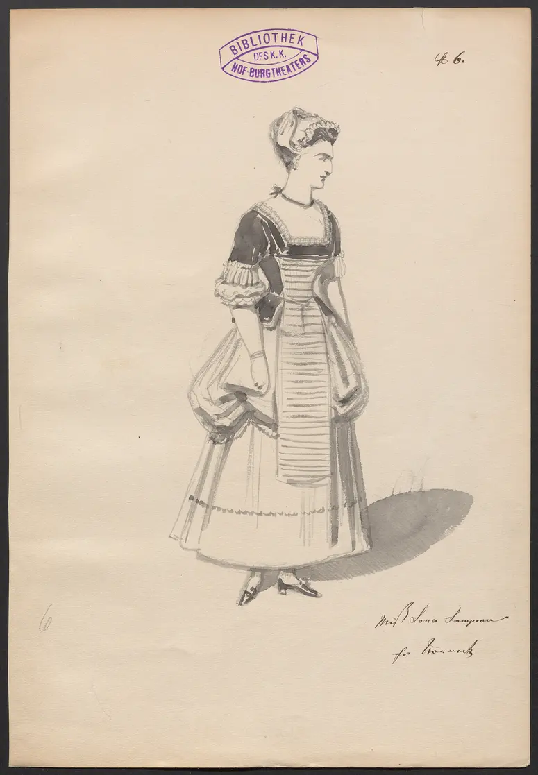 Miss Sarah Sampson, Titel der Serie: Figurinen des k.k. Hof-Burgtheaters