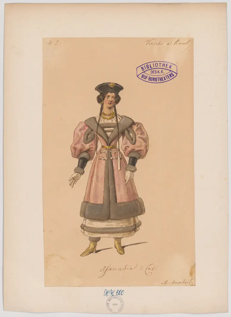 Graf Benjowsky, oder Die Verschwörung auf Kamtschatka, Titel der Serie: Figurinen des k.k. Hof-Burgtheaters