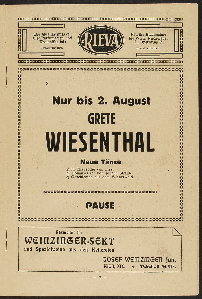 Theater und Kabarett Hölle, Revanche, Das Amüsiermädel