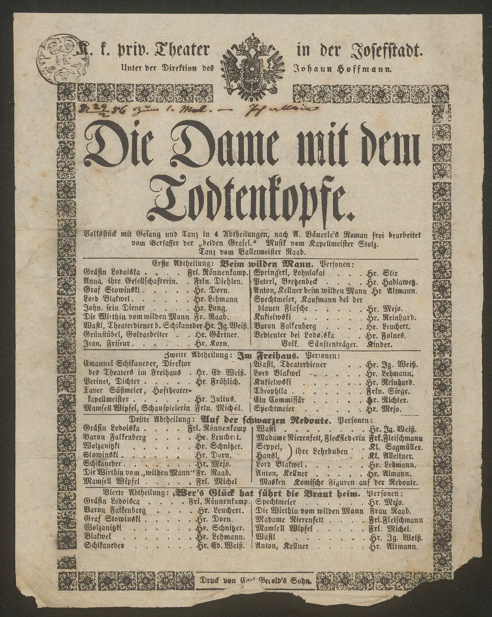 Die Dame mit dem Todtenkopfe