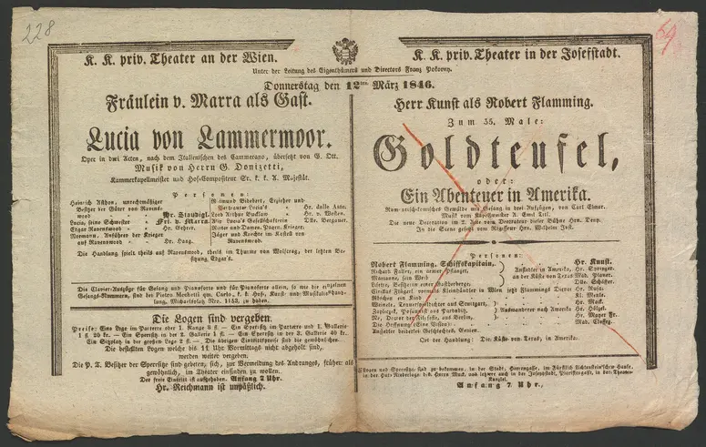 Lucia von Lammermoor, Goldteufel, oder Ein Abenteuer in Amerika