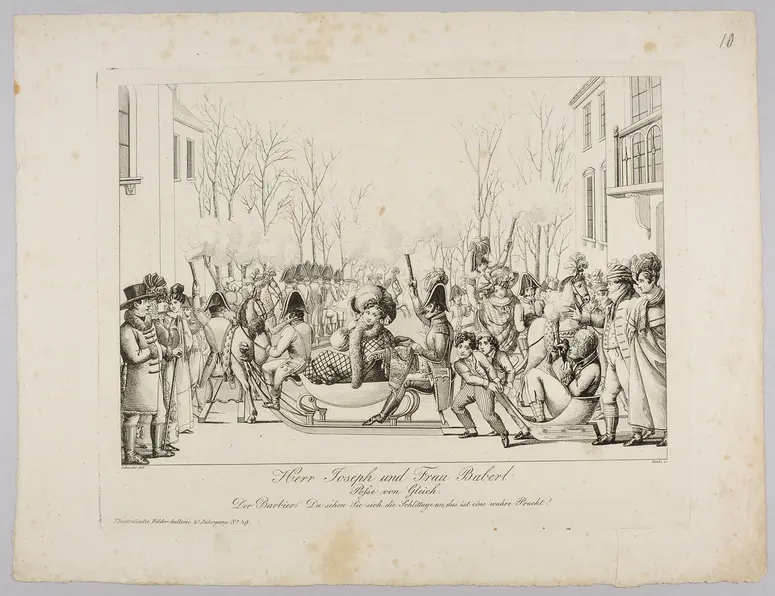Herr Josef und Frau Baberl, Titel der Serie: Theatralische Bilder-Gallerie, Name der Zeitschrift: Wiener Theaterzeitung