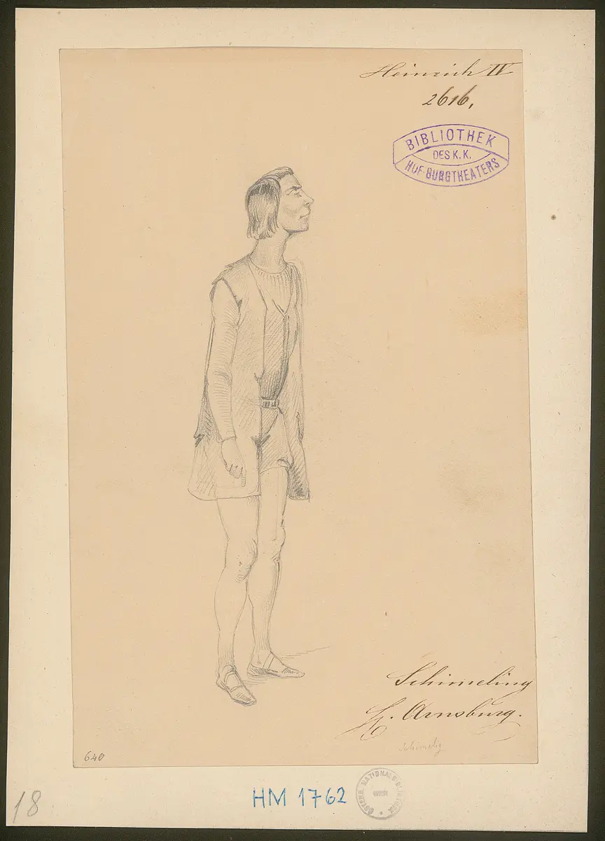 König Heinrich der Vierte, Suchtitel: Heinrich IV., Originaltitel: King Henry IV, Titel der Serie: Figurinen des k.k. Hof-Burgtheaters