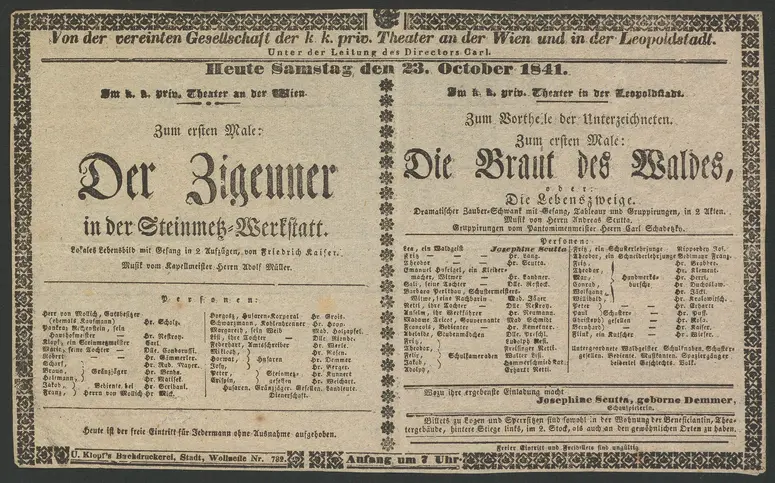 Der Zigeuner in der Steinmetz-Werkstatt, Die Braut des Waldes, oder: Die Lebenszweige