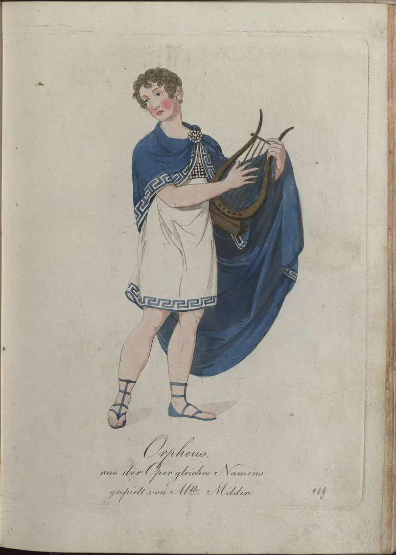 Orpheus, Titel der Serie: Auswahl schöner Costumes für Theater- und Ball-Anzüge