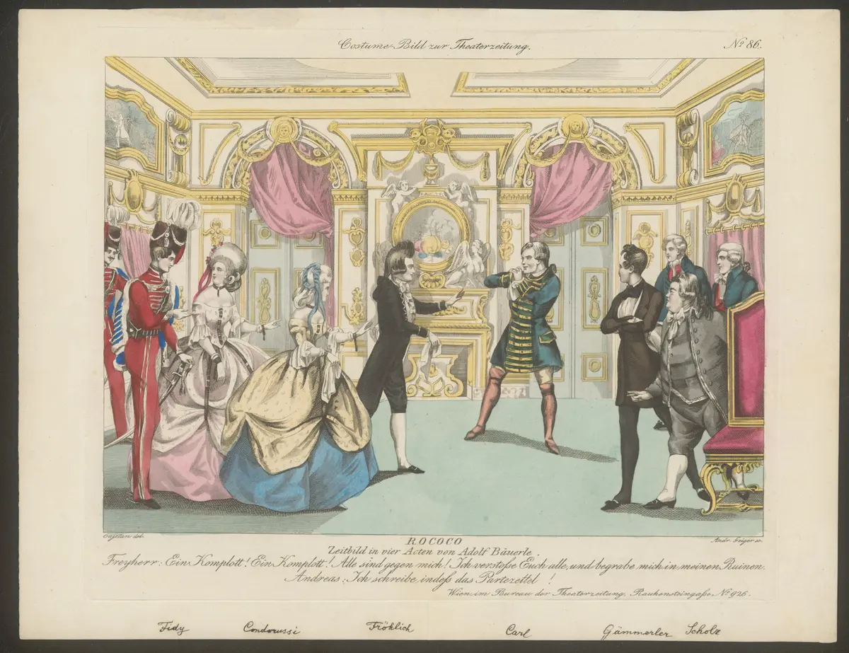 Rococo, Titel der Serie: Costume-Bild, Name der Zeitschrift: Wiener Theaterzeitung