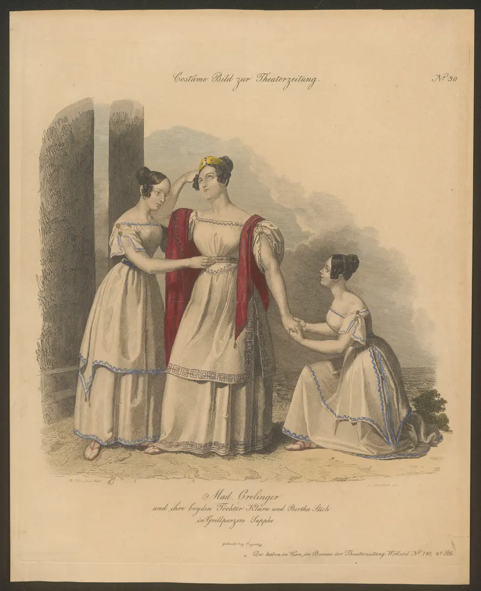 Sappho, Titel der Serie: Costume-Bild, Name der Zeitschrift: Wiener Theaterzeitung