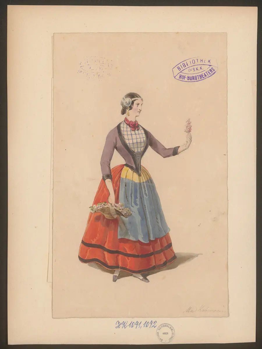 Dina, Titel der Serie: Figurinen des k.k. Hof-Burgtheaters