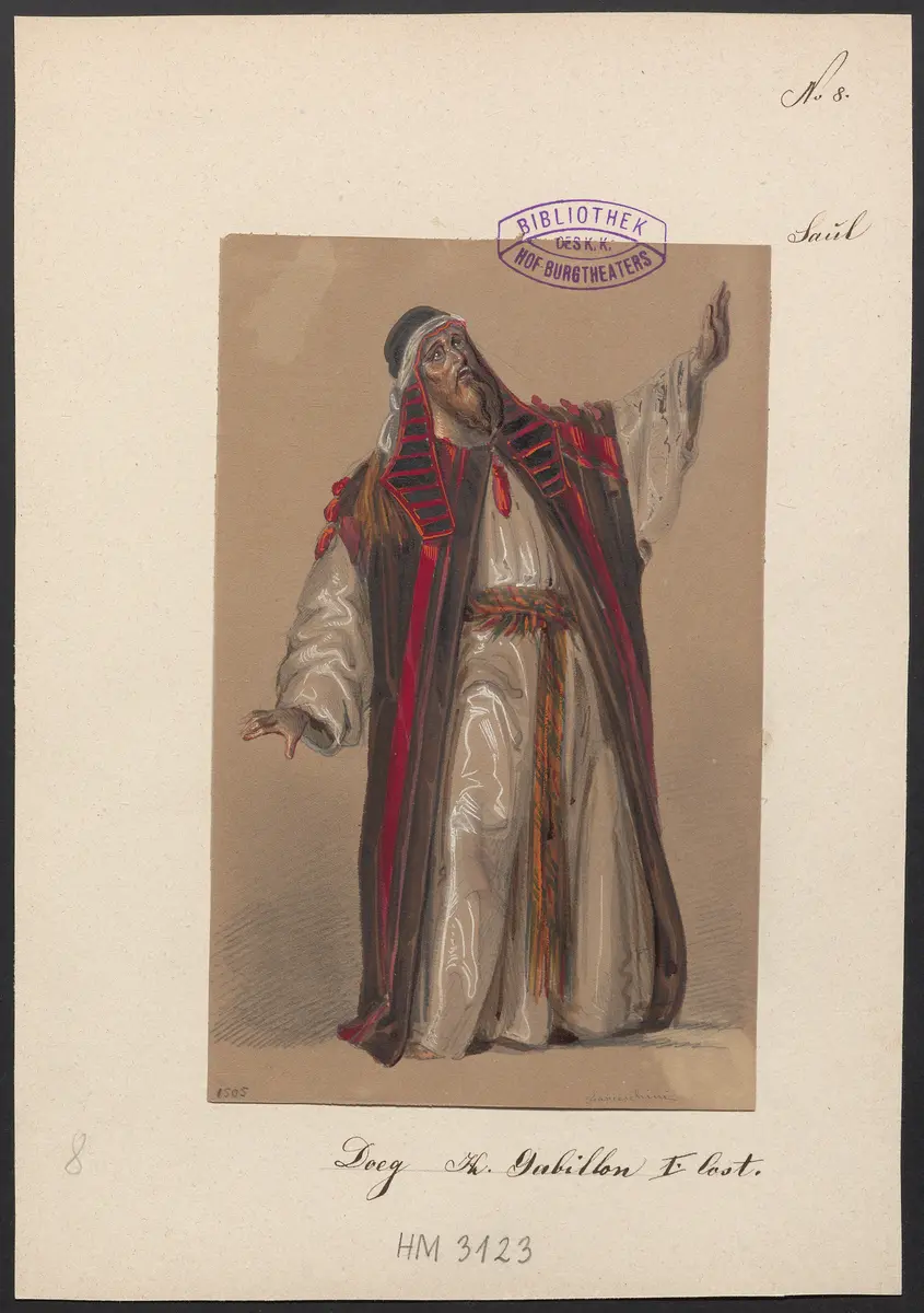 Saul, Titel der Serie: Figurinen des k.k. Hof-Burgtheaters
