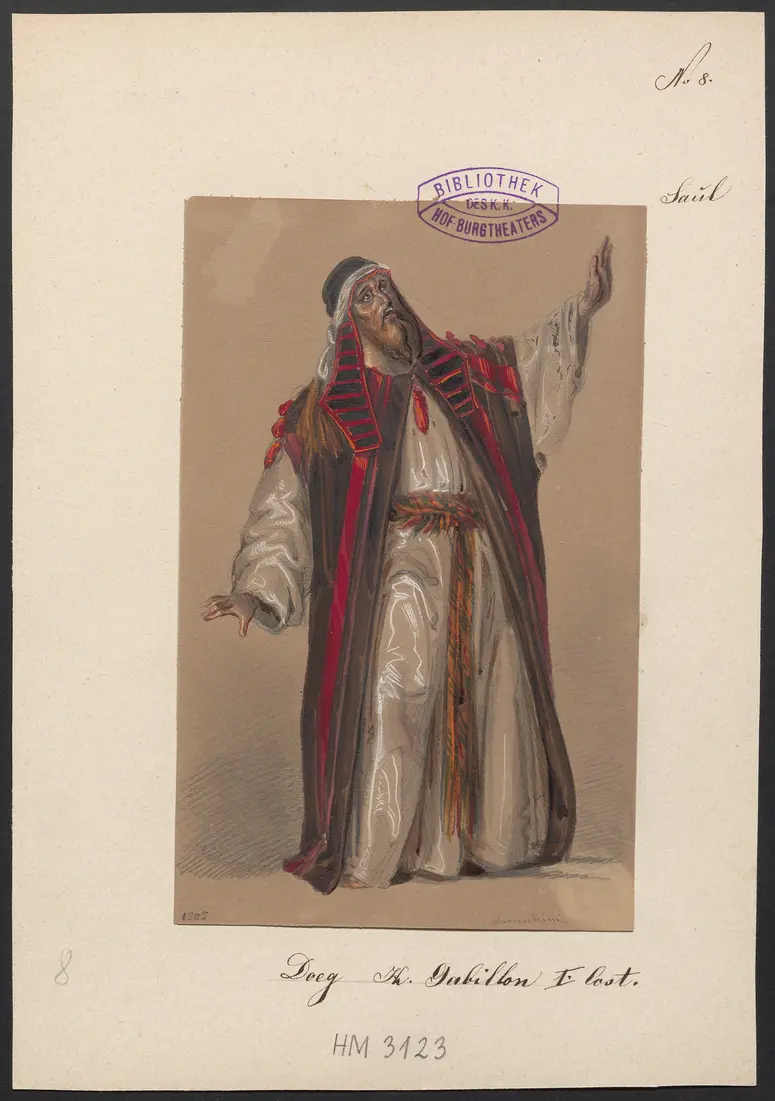 Saul, Titel der Serie: Figurinen des k.k. Hof-Burgtheaters