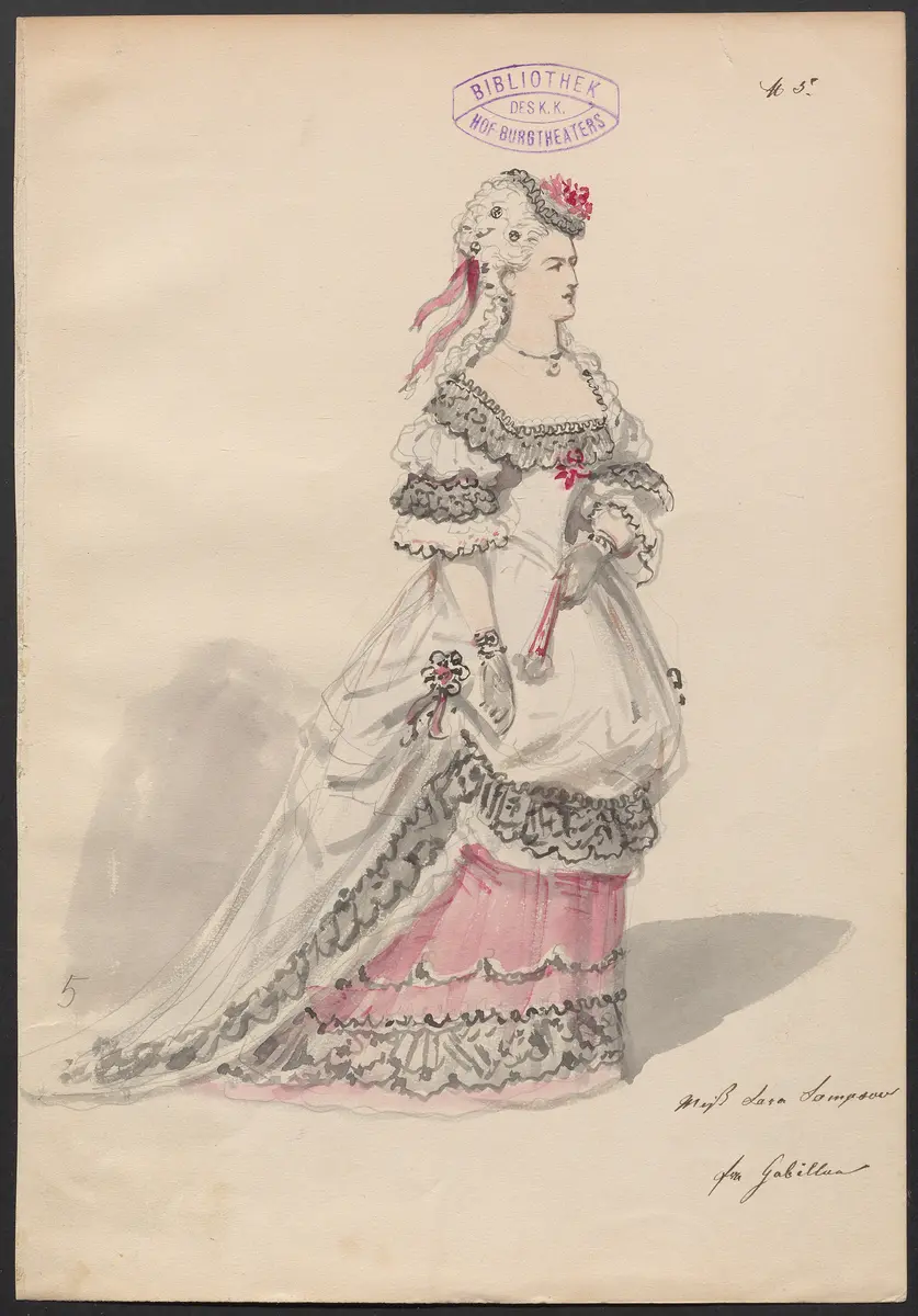 Miss Sarah Sampson, Titel der Serie: Figurinen des k.k. Hof-Burgtheaters
