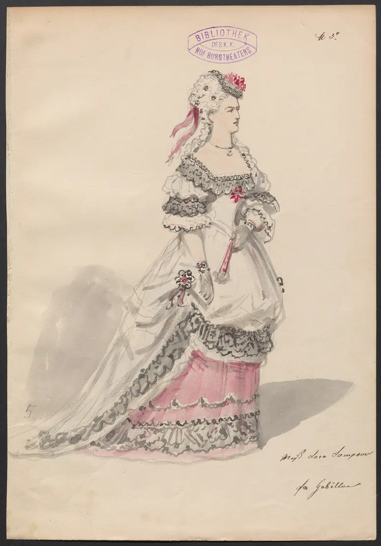 Miss Sarah Sampson, Titel der Serie: Figurinen des k.k. Hof-Burgtheaters