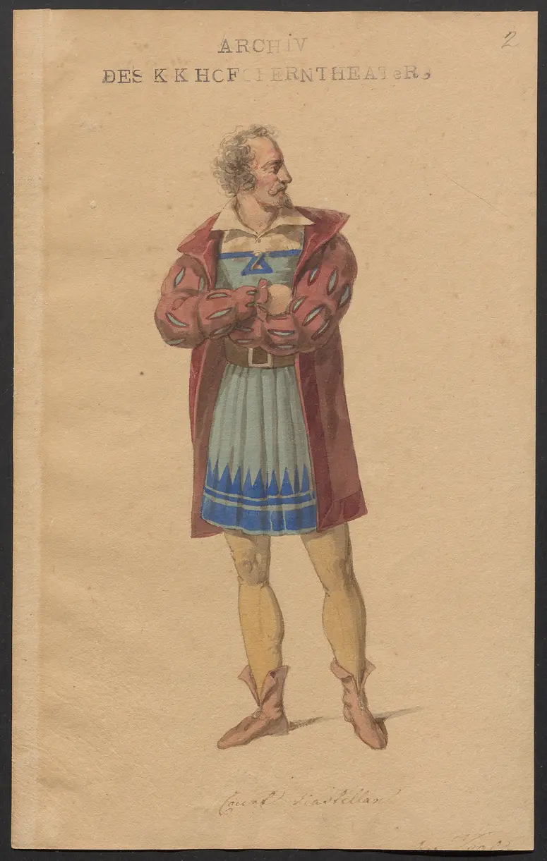 Raoul der Blaubart, Originaltitel: Raoul Barbe-bleue, Titel der Serie: Figurinen des k.k. Hofoperntheaters