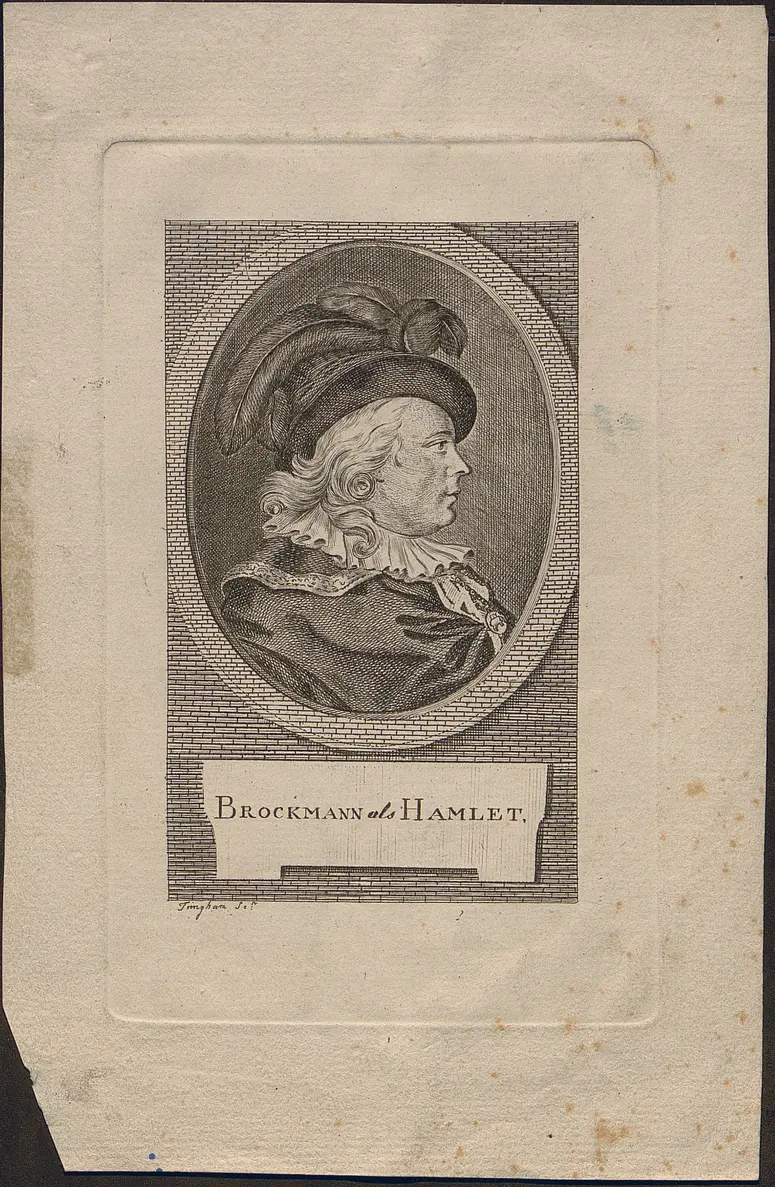 Johann Franz Hieronymus Brockmann, Verweis auf Stücktitel: Hamlet