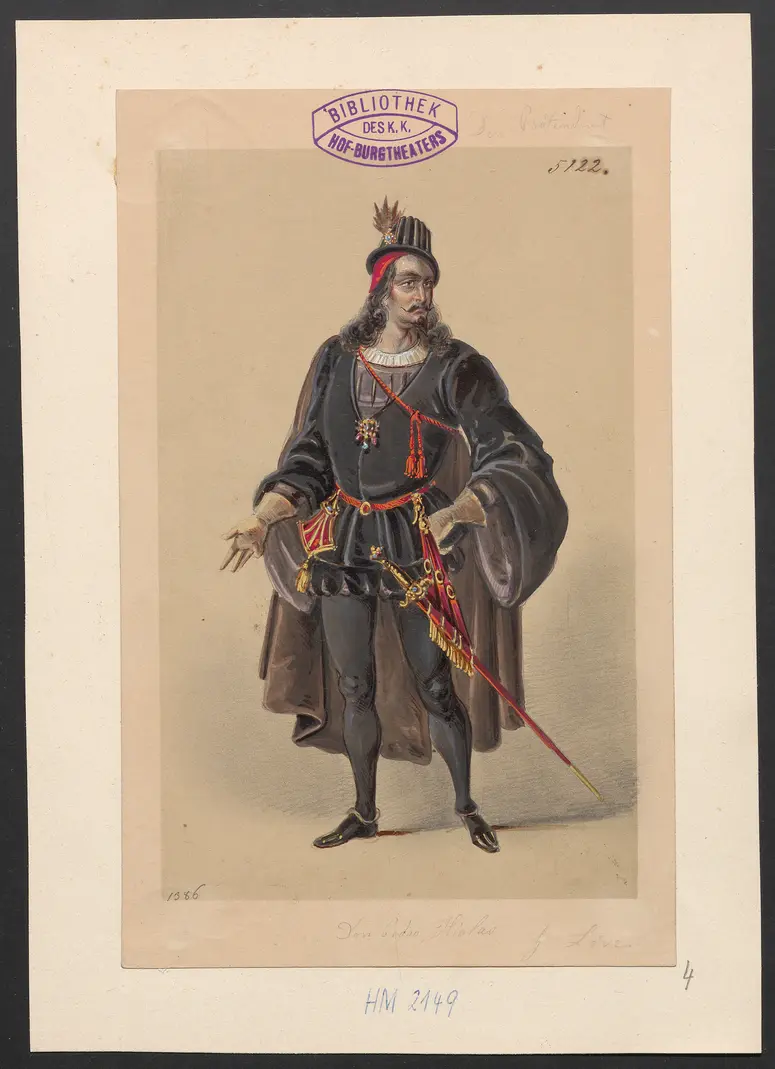 Der Prätendent von York, Titel der Serie: Figurinen des k.k. Hof-Burgtheaters