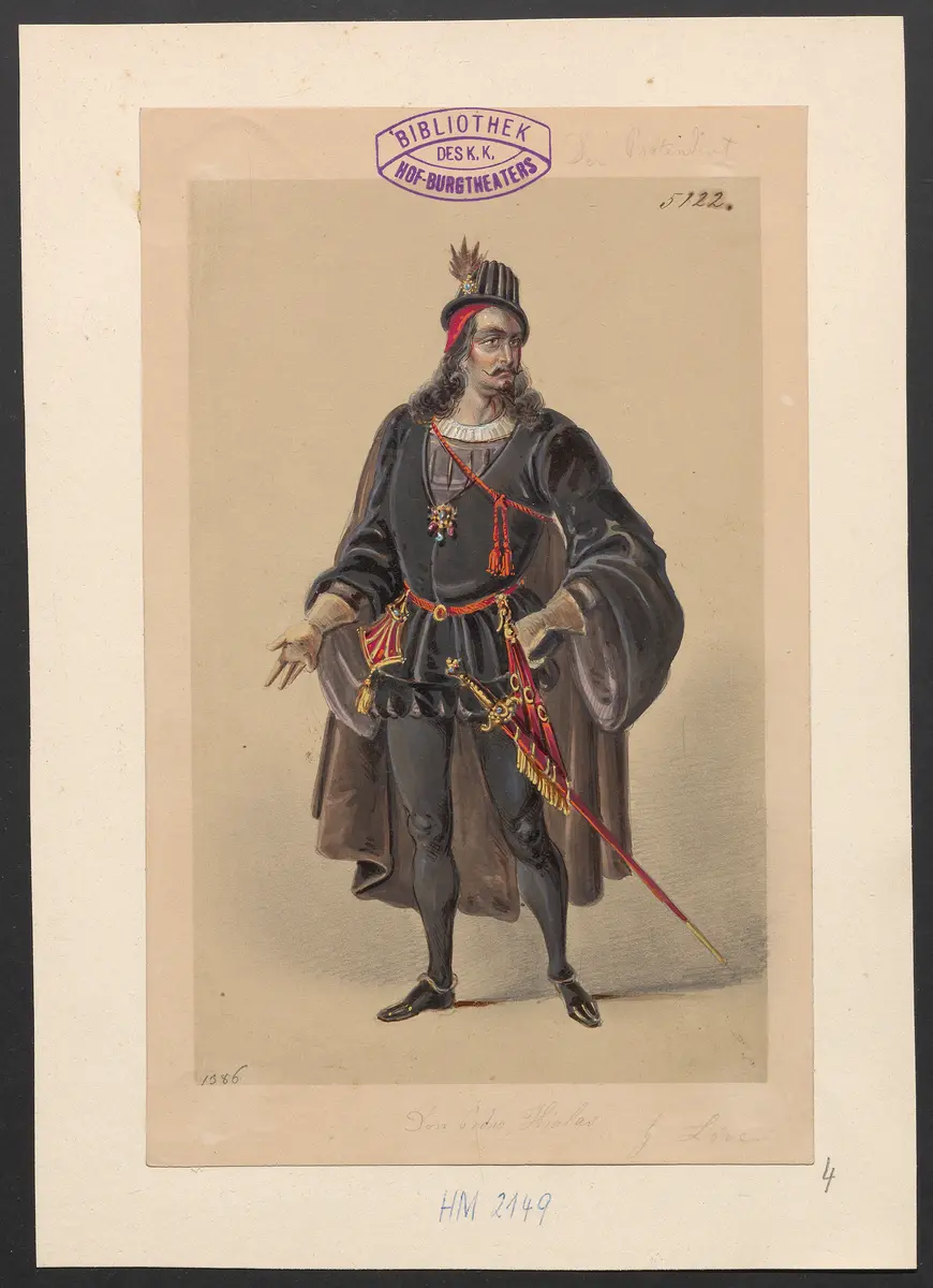 Der Prätendent von York, Titel der Serie: Figurinen des k.k. Hof-Burgtheaters