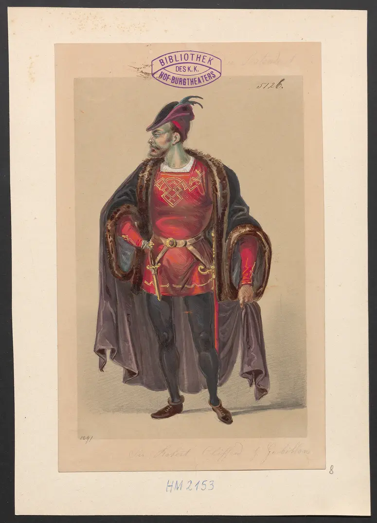Der Prätendent von York, Titel der Serie: Figurinen des k.k. Hof-Burgtheaters