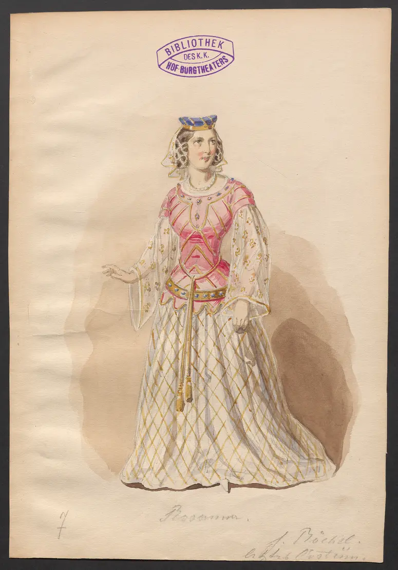 König und Bauer, Titel der Serie: Figurinen des k.k. Hof-Burgtheaters