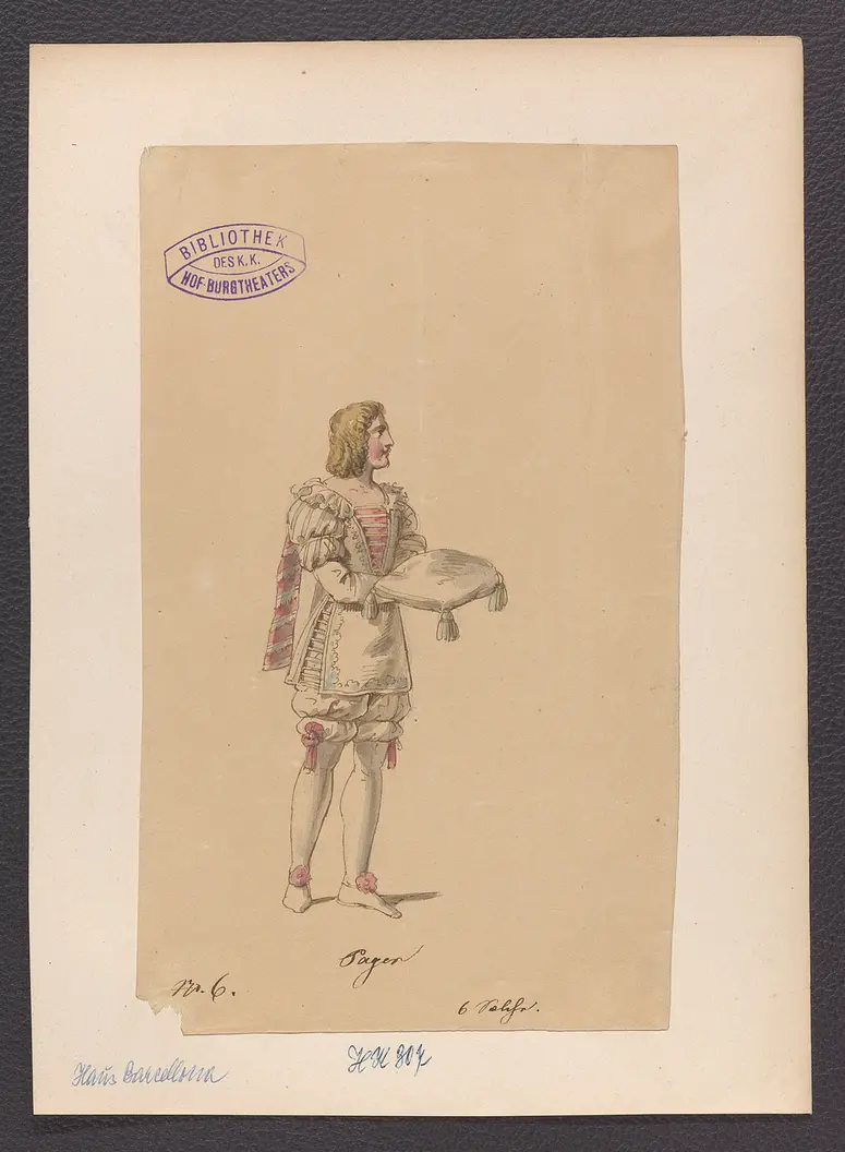 Das Haus Barcellona, Titel der Serie: Figurinen des k.k. Hof-Burgtheaters