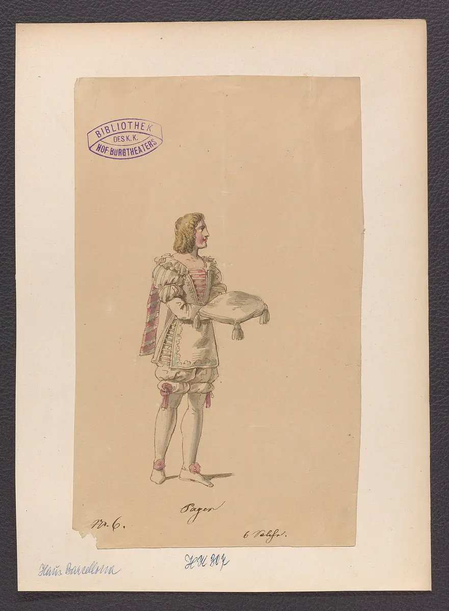 Das Haus Barcellona, Titel der Serie: Figurinen des k.k. Hof-Burgtheaters