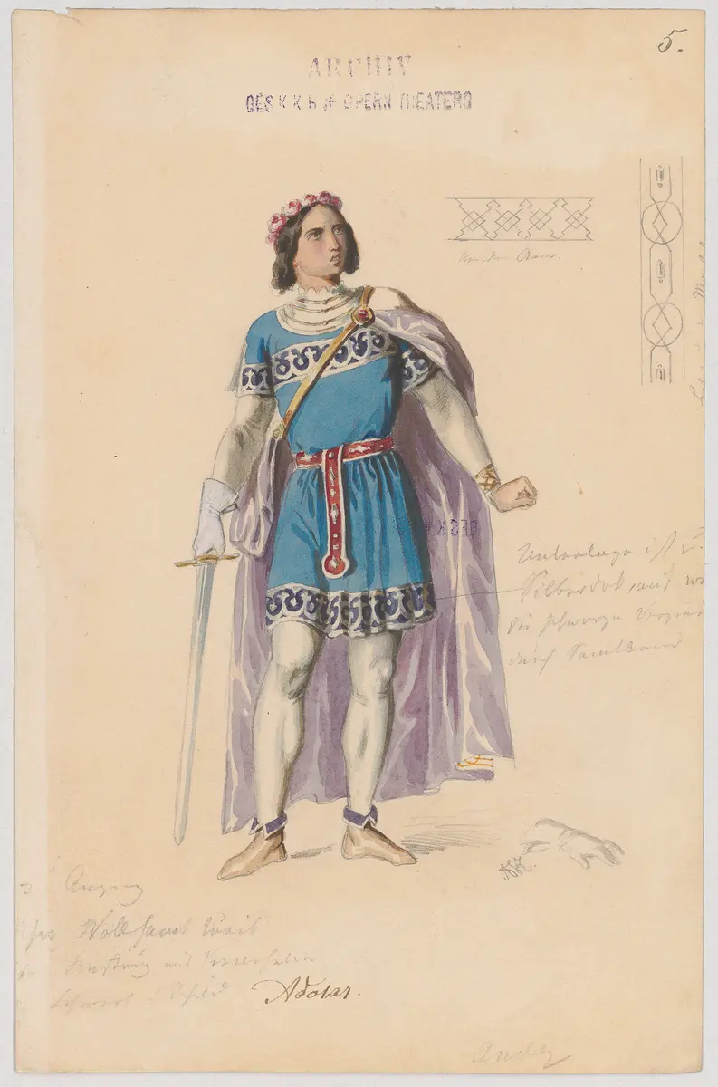 Euryanthe, Titel der Serie: Figurinen des k.k. Hofoperntheaters