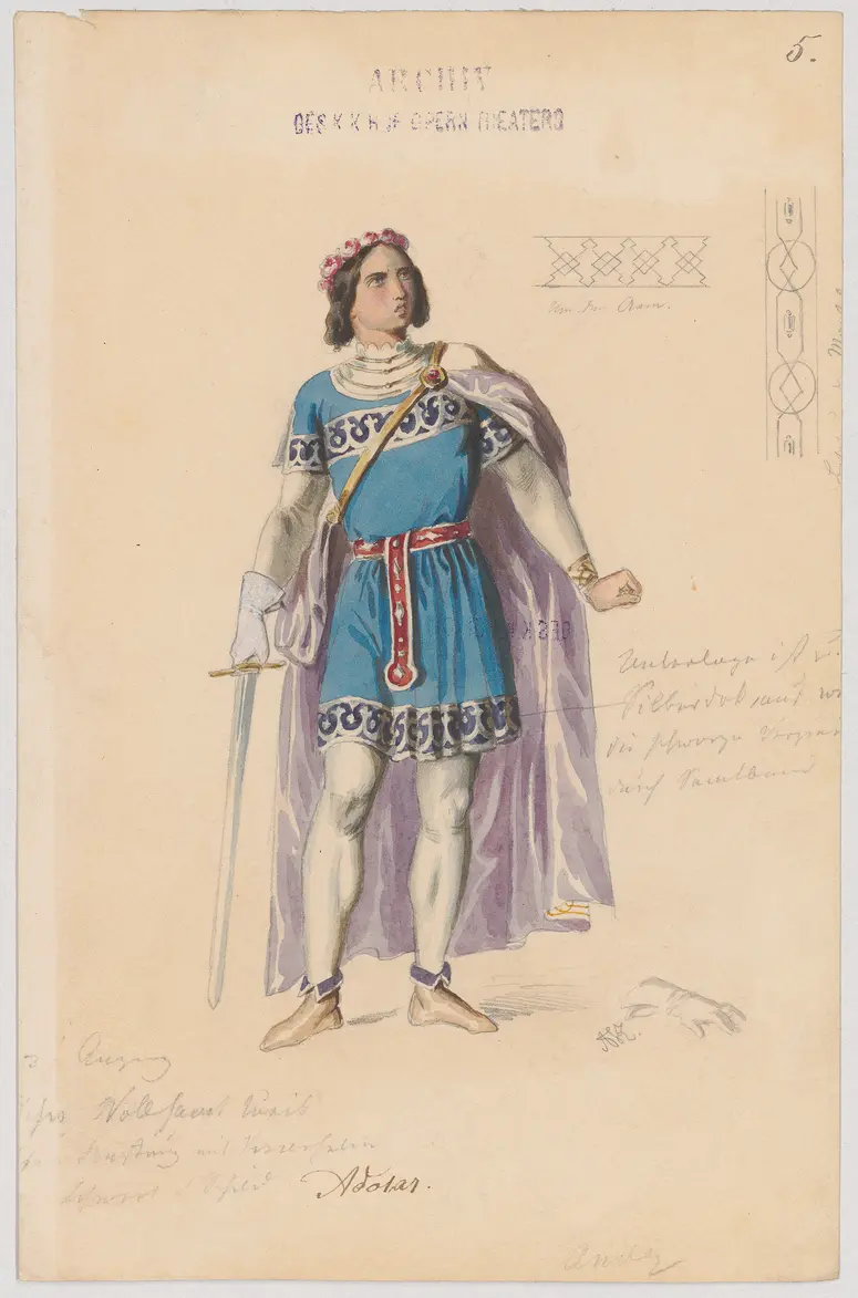 Euryanthe, Titel der Serie: Figurinen des k.k. Hofoperntheaters