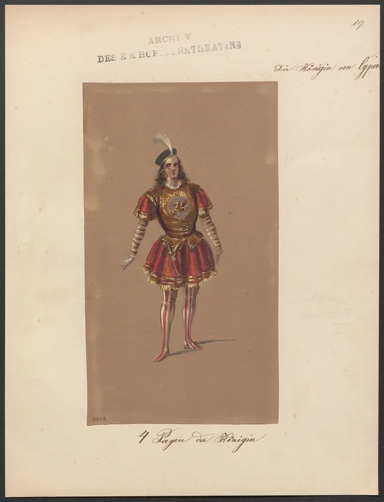 Die Königin von Cypern, Originaltitel: La reine de Chypre, Titel der Serie: Figurinen des k.k. Hofoperntheaters