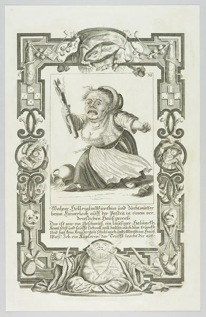 Il Callotto resuscitato oder Neü eingerichtes Zwerchen Cabinett, ...Höllriglin Würthin und Zuchtmutter...