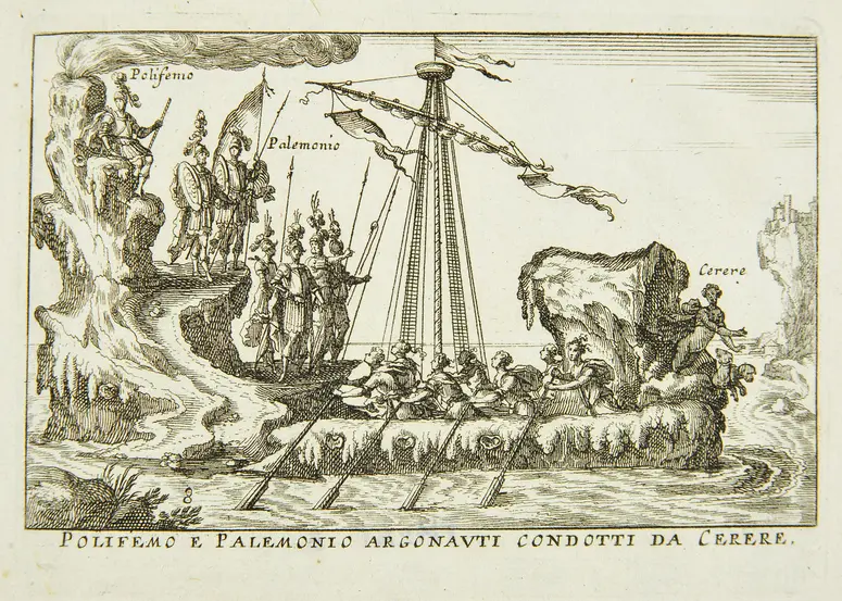 Le Magnifique carousel fait sur le fleuve de l'Arne a Florence pour le marriage de Grande Duc, Inventartitel: Carousel auf dem Arnofluß, Verweis auf Stücktitel: L'Argonautica