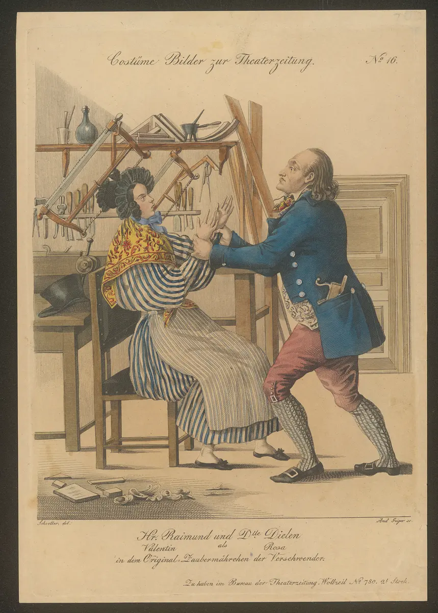 Der Verschwender, Titel der Serie: Costume-Bild, Name der Zeitschrift: Wiener Theaterzeitung