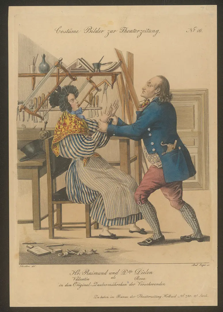 Der Verschwender, Titel der Serie: Costume-Bild, Name der Zeitschrift: Wiener Theaterzeitung