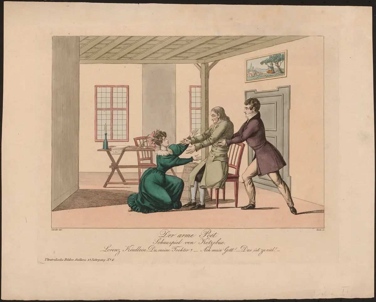 Der arme Poet, Titel der Serie: Theatralische Bilder-Gallerie, Name der Zeitschrift: Wiener Theaterzeitung