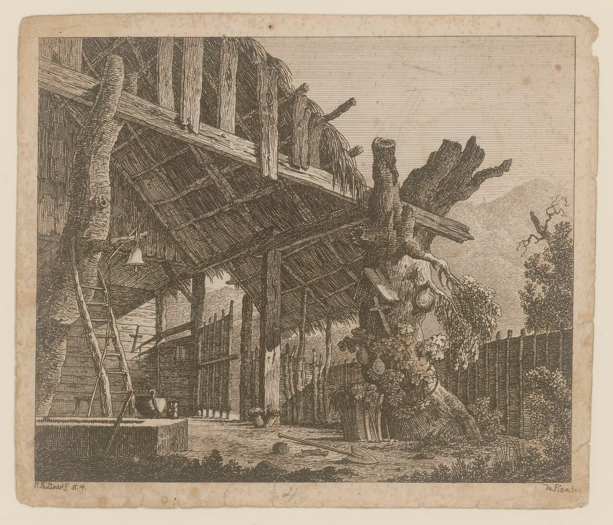 Die Räuber auf dem Kulmerberg, Titel der Serie: Theaterdecorationen nach den Original Skitzen des k.k. Hof Theater Mahlers Anton de Pian, gestochen und verlegt von Norbert Bittner.