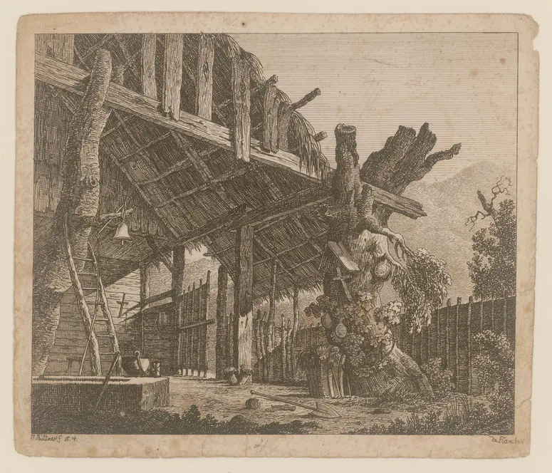 Die Räuber auf dem Kulmerberg, Titel der Serie: Theaterdecorationen nach den Original Skitzen des k.k. Hof Theater Mahlers Anton de Pian, gestochen und verlegt von Norbert Bittner.