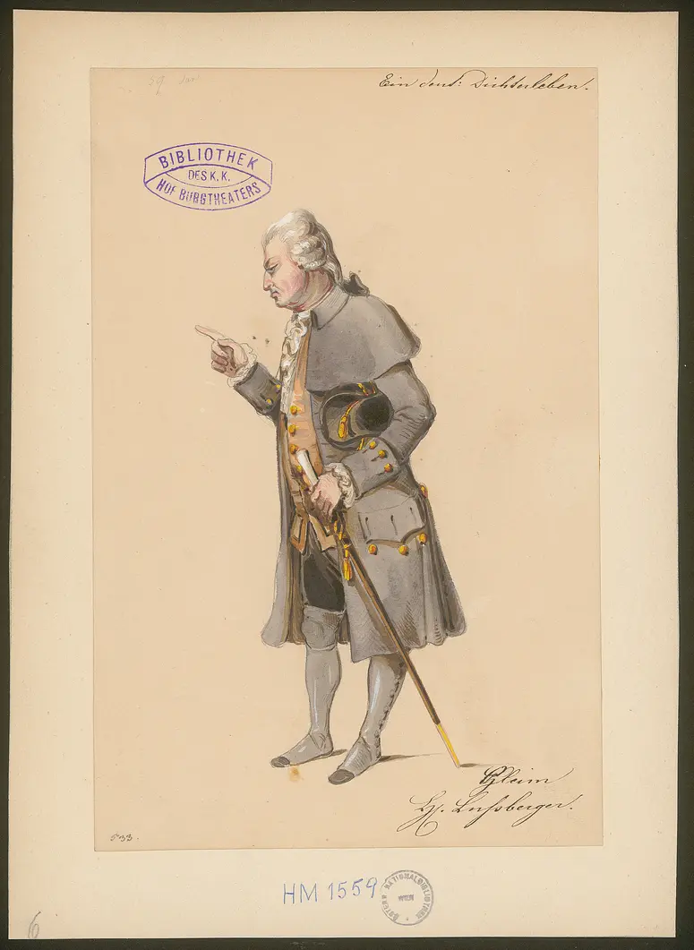 Ein deutsches Dichterleben, Titel der Serie: Figurinen des k.k. Hof-Burgtheaters