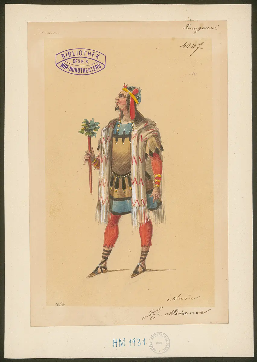 Cymbeline, Alternativtitel: Die Kinder Cymbelins, Alternativtitel: Imogena, Titel der Serie: Figurinen des k.k. Hof-Burgtheaters